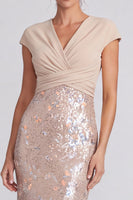 Load image into Gallery viewer, Sparkly Royal Blue Mermaid Sequins V-Neck Long Formal Dress