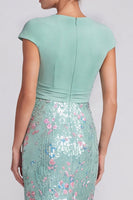Load image into Gallery viewer, Sparkly Royal Blue Mermaid Sequins V-Neck Long Formal Dress