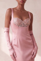 Load image into Gallery viewer, Sparkly Pink Thick Straps Mermaid Sequin Long Evening Dress