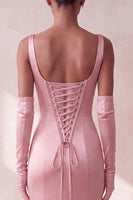 Load image into Gallery viewer, Sparkly Pink Thick Straps Mermaid Sequin Long Evening Dress