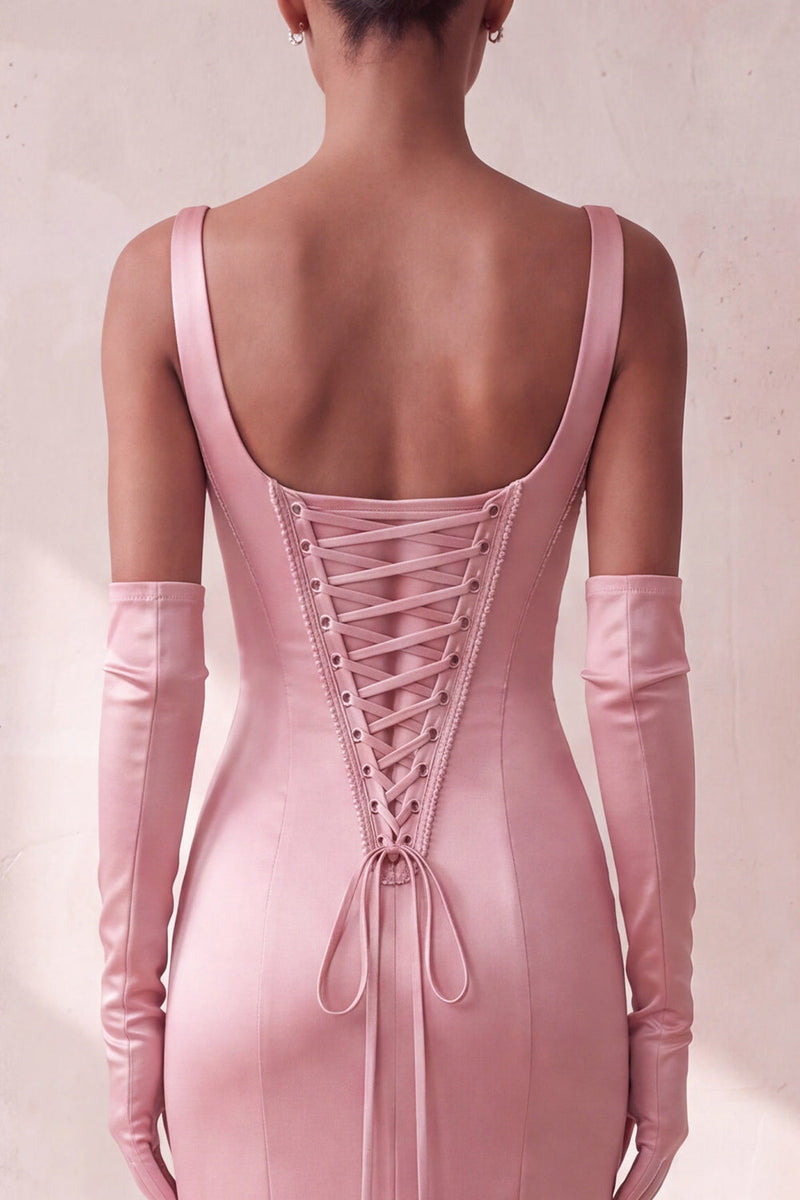 Load image into Gallery viewer, Sparkly Pink Thick Straps Mermaid Sequin Long Evening Dress