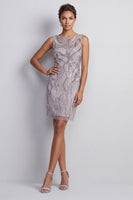 Load image into Gallery viewer, Sparkly Lilac Boat Neck Beaded Bodycon Short Evening Dress