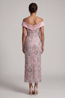 Load image into Gallery viewer, Sparkly Light Pink Sequin Sheath Ruffled Maxi Evening Dress with Sash