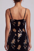 Load image into Gallery viewer, Sparkly Black Velvet Mermaid Ruffled Sequin High-Low Mother of the Bride Dress