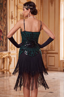Load image into Gallery viewer, Apricot Bodycon Sparkly Fringed Sequin Beaded Midi 1920s Dress