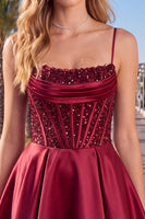 Load image into Gallery viewer, Blue Corset Sparkly A-Line Spaghetti Straps Sequins Short Cocktail Dress