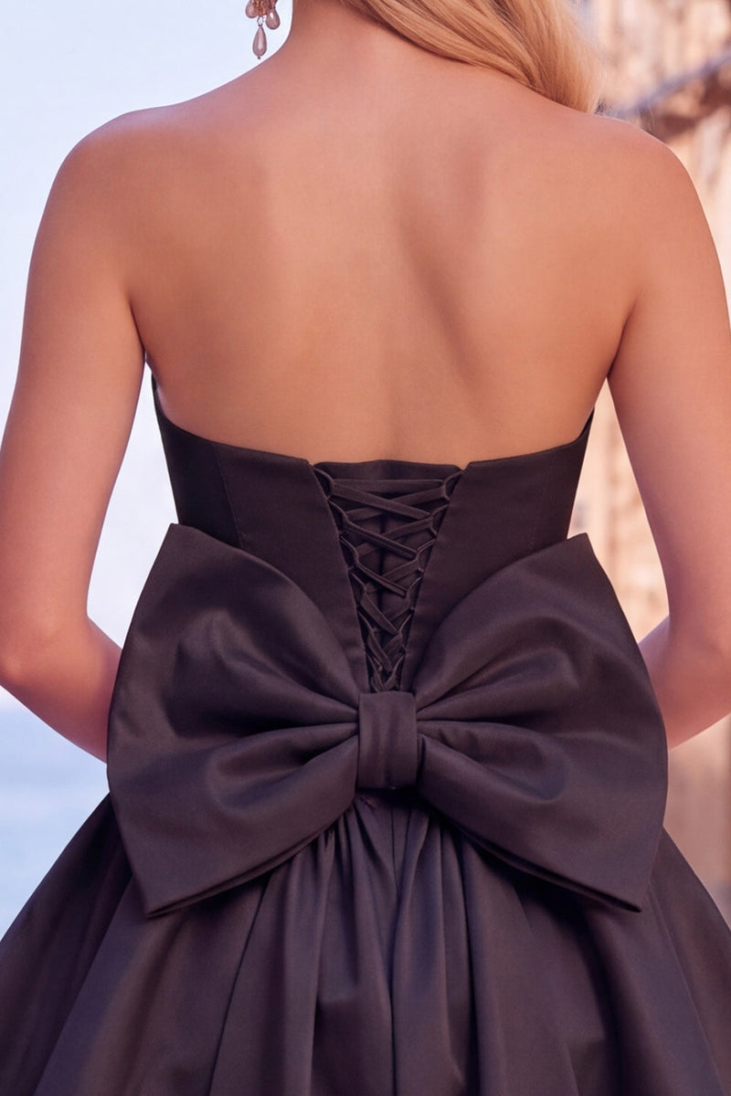 Load image into Gallery viewer, Corset Blue Strapless A Line Mini Bubble Cocktail Dress with Bow