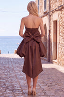 Load image into Gallery viewer, Corset Blue Strapless A Line Mini Bubble Cocktail Dress with Bow