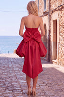 Load image into Gallery viewer, Corset Blue Strapless A Line Mini Bubble Cocktail Dress with Bow