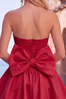 Load image into Gallery viewer, Corset Blue Strapless A Line Mini Bubble Cocktail Dress with Bow
