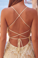 Load image into Gallery viewer, Floral Fuchsia Tight Sparkly Sequin Spaghetti Straps Short Cocktail Dress