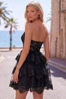 Load image into Gallery viewer, Green Corset Sweetheart Tiered Short Cocktail Dress with Ruffles