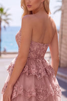 Load image into Gallery viewer, Green Corset Sweetheart Tiered Short Cocktail Dress with Ruffles