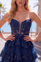 Load image into Gallery viewer, Green Corset Sweetheart Tiered Short Cocktail Dress with Ruffles