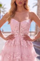 Load image into Gallery viewer, Green Corset Sweetheart Tiered Short Cocktail Dress with Ruffles