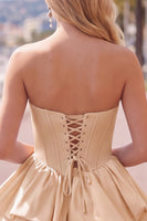 Load image into Gallery viewer, White Corset Strapless Tiered Short Ruffled Cocktail Dress