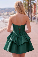 Load image into Gallery viewer, White Corset Strapless Tiered Short Ruffled Cocktail Dress