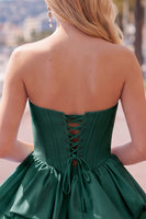 Load image into Gallery viewer, White Corset Strapless Tiered Short Ruffled Cocktail Dress