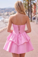 Load image into Gallery viewer, White Corset Strapless Tiered Short Ruffled Cocktail Dress