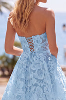 Load image into Gallery viewer, White A Line Sweetheart Lace Short Corset Cocktail Dress