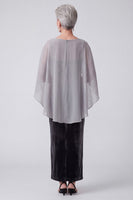 Load image into Gallery viewer, Black Velvet Sheath Sparkly Beaded Long 2 Piece Mother of the Bride Dress with Cape