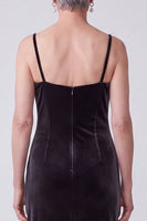 Load image into Gallery viewer, Black Velvet Sheath Sparkly Beaded Long 2 Piece Mother of the Bride Dress with Cape