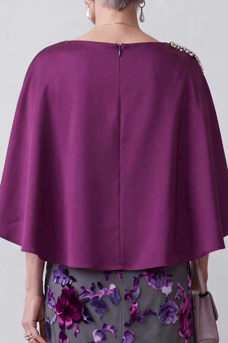Load image into Gallery viewer, Fuchsia Floral Sparkly A Line 2 Piece Long Mother of the Bride Dress with Pocket