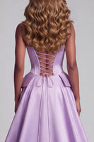Load image into Gallery viewer, Mermaid Lavender Floral Corset Ruched Sparkly Sequin Long Pageant Dress with Cape