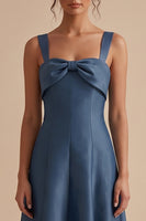 Load image into Gallery viewer, A Line Twilight Thick Straps Midi Wedding Guest Dress with Bow