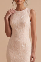 Load image into Gallery viewer, Champagne Floral Mermaid Ruffled Tiered High-Low Wedding Guest Dress