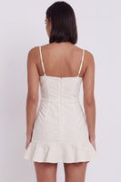 Load image into Gallery viewer, White A line Ruffled Spaghetti Straps Short Graduation Dress