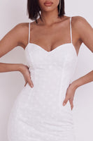 Load image into Gallery viewer, White Floral Bodycon Spaghetti Straps Short Graduation Dress
