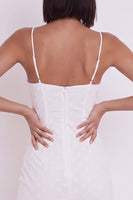 Load image into Gallery viewer, White Floral Bodycon Spaghetti Straps Short Graduation Dress