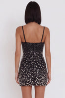 Load image into Gallery viewer, Sparkly Black Cut Out Tight Short Cocktail Dress with Rhinestones