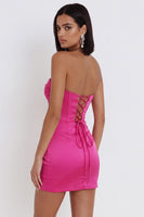 Load image into Gallery viewer, Fuchsia Corset Ruched Sweetheart Tight Short Cocktail Dress
