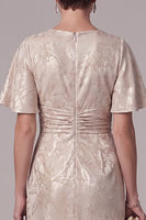 Load image into Gallery viewer, Floral Champagne Ruched Mermaid Long Mother of the Bride Dress with Rhinestones