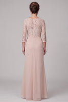 Load image into Gallery viewer, Mermaid Champagne Ruffled Ruched Lace Long Mother of the Bride Dress with 3D Flower