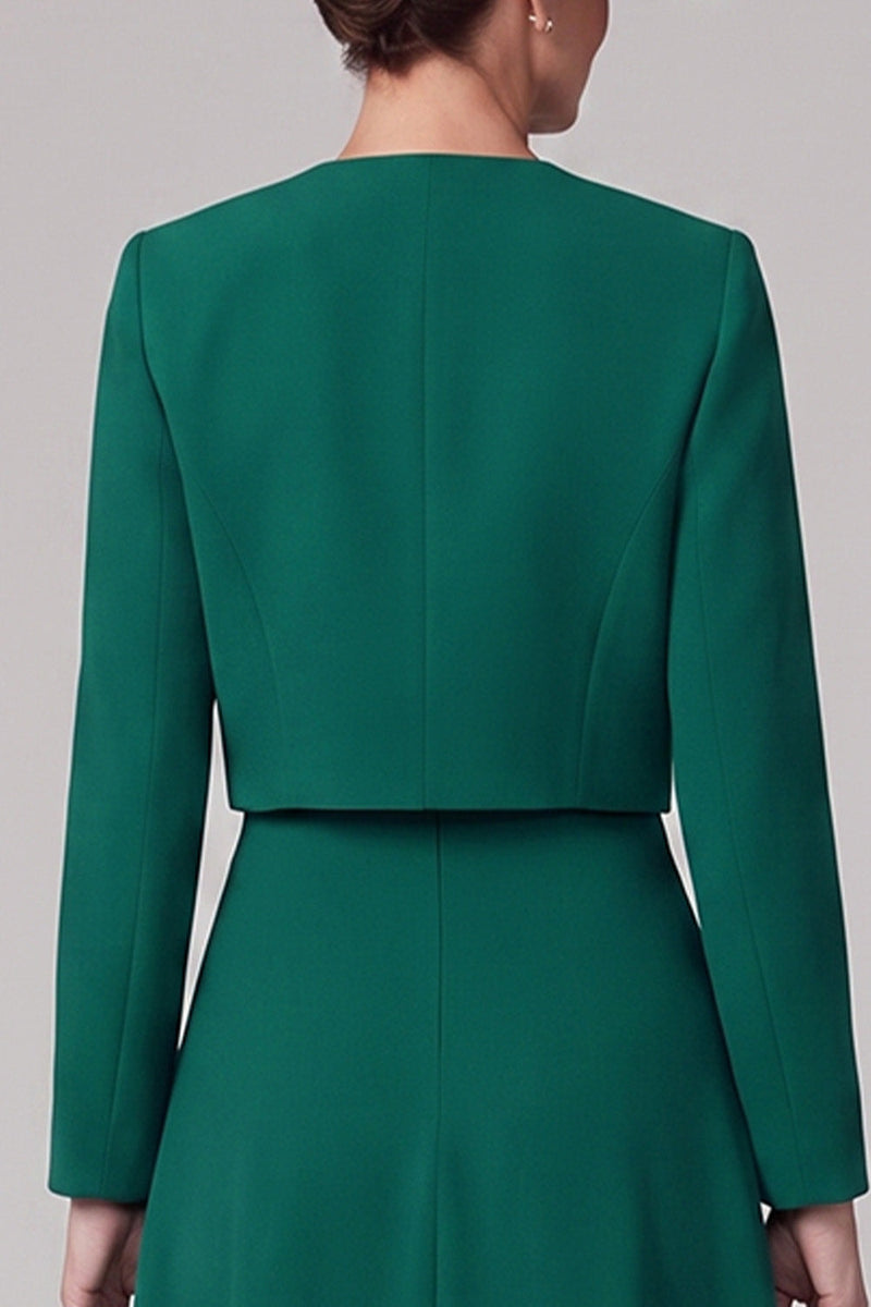 Load image into Gallery viewer, A Line Dark Green Two Piece Midi Mother of the Bride Dress with Sleeves