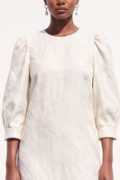 Load image into Gallery viewer, Simple White Round Neck Sheath Midi Work Dress with Sleeves