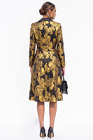 Load image into Gallery viewer, Red Peak Lapel Floral A Line Double Breasted Midi Blazer Dress