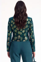 Load image into Gallery viewer, Sparkly Beaded Peacock Green Notched Lapel Women Prom Blazer