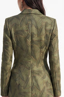 Load image into Gallery viewer, Coffee Peak Lapel Bodycon Double Breasted Floral Midi Blazer Dress