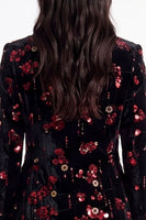 Load image into Gallery viewer, Sparkly Golden Peak Lapel Sequins Floral Women Prom Blazer