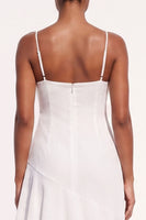 Load image into Gallery viewer, White Ruffled Chiffon Asymmetrical Beach Wedding Dress with Keyhole