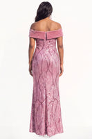 Load image into Gallery viewer, Sparkly Navy Sequin Mermaid Long Evening Dress with Slit