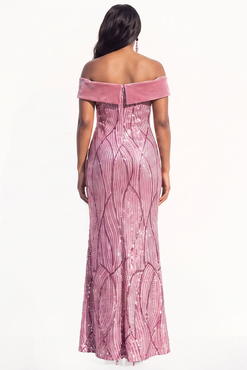 Load image into Gallery viewer, Sparkly Navy Sequin Mermaid Long Evening Dress with Slit