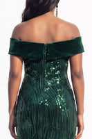 Load image into Gallery viewer, Sparkly Navy Sequin Mermaid Long Evening Dress with Slit