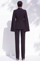 Load image into Gallery viewer, Black Peak Lapel One Button Slim Fit 2 Piece Work Suits
