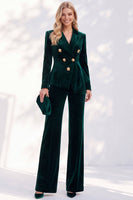 Load image into Gallery viewer, Burgundy Velvet Peak Lapel 2 Piece Slim Fit Ruffled Work Suits
