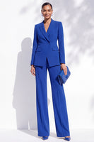Load image into Gallery viewer, Royal Blue Peak Lapel 2 Piece One Button Work Suits